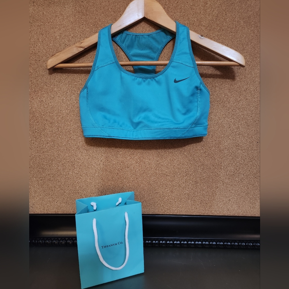 Nike Tiffany Blue Dri Fit Swoosh Sports Bra Size Small